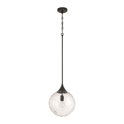 Craftmade Reflection 1 Light Pendant, Flat Black/Clear Textured - 61292-FB