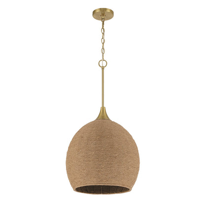 Craftmade Keira 1 Light Pendant, Satin Brass - 61391-SB