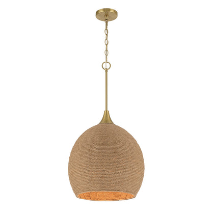 Craftmade Keira 1 Light Pendant, Satin Brass