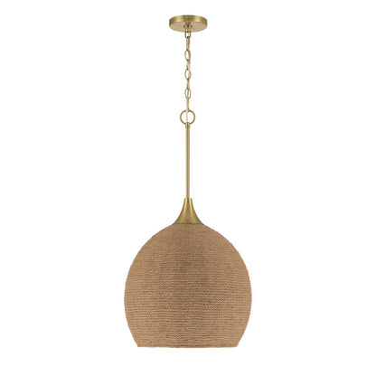 Craftmade Keira 1 Light Pendant, Satin Brass