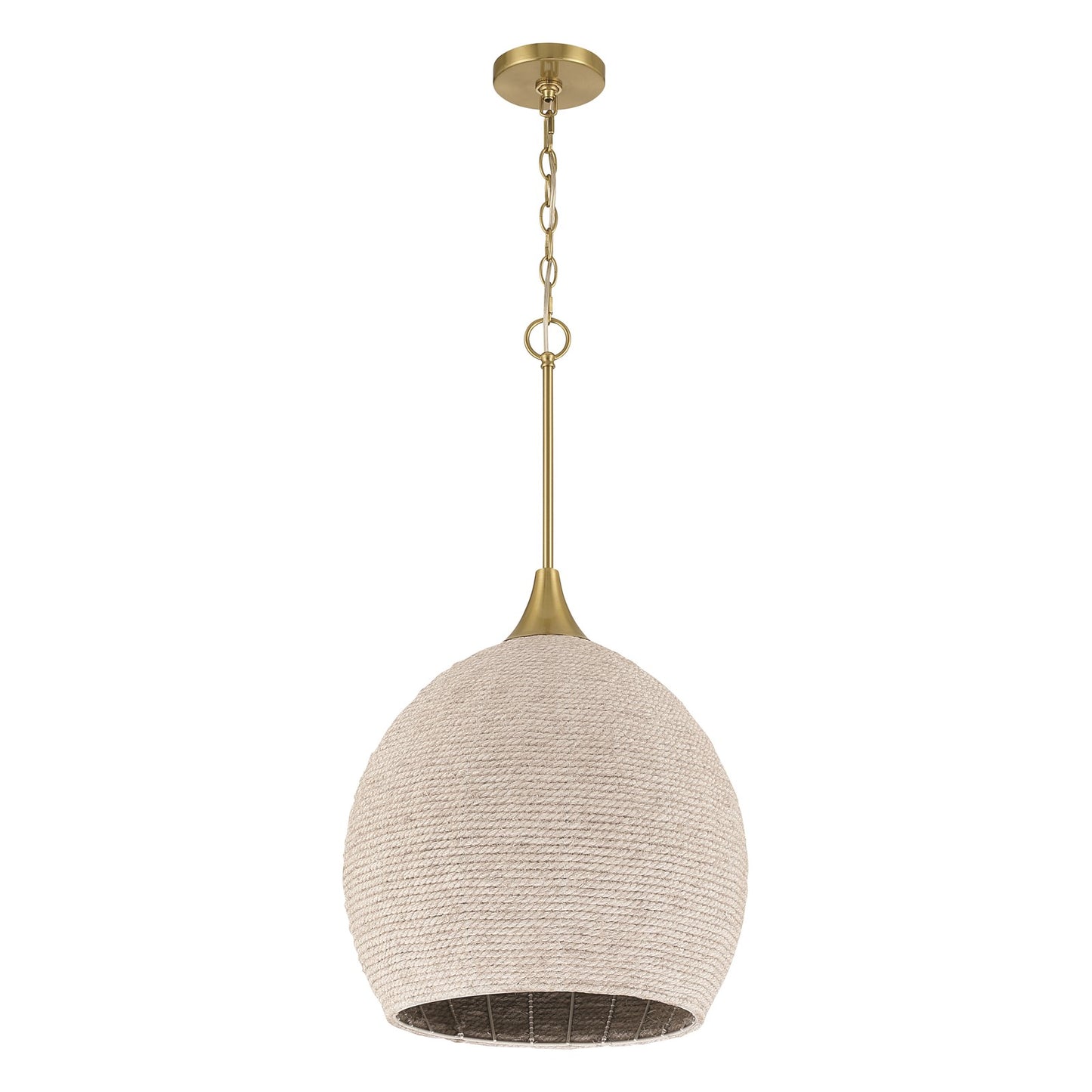 Craftmade Keira 1 Light Pendant, Satin Brass/White - 61391W-SB