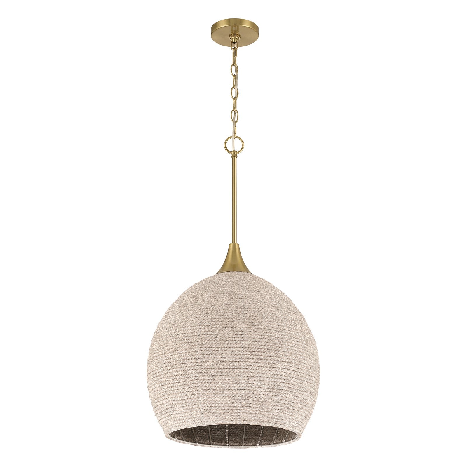 Craftmade Keira 1 Light Pendant, Satin Brass/White - 61391W-SB