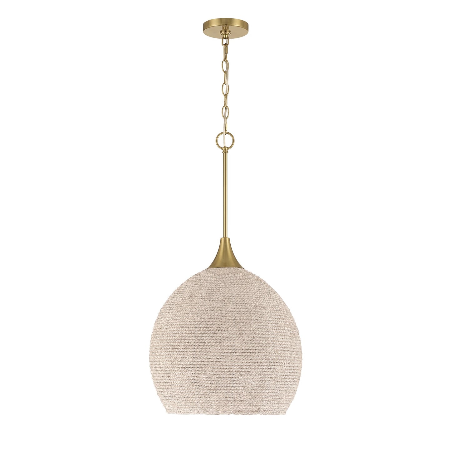 Craftmade Keira 1 Light Pendant, Satin Brass/White