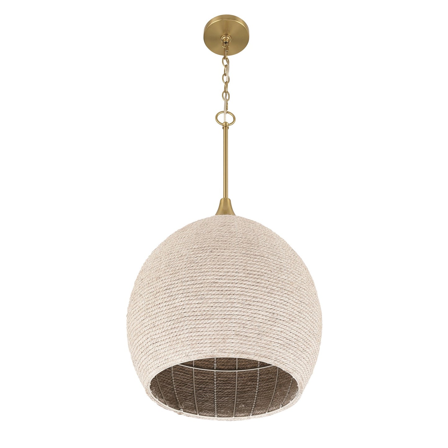 Craftmade Keira 1 Light Pendant, Satin Brass/White