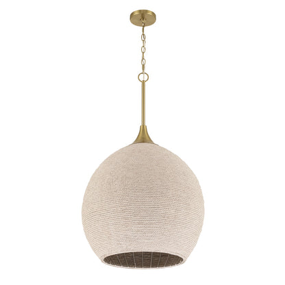Craftmade Keira 3 Light Pendant, Satin Brass/White - 61393W-SB