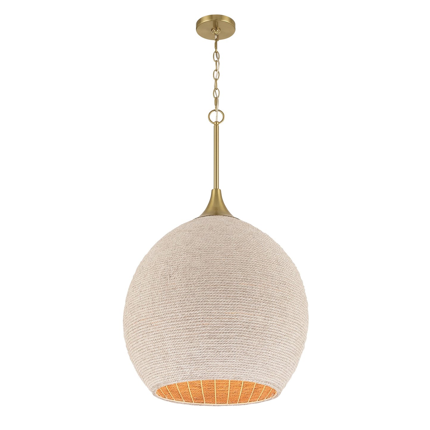 Craftmade Keira 3 Light Pendant, Satin Brass/White
