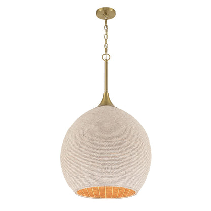 Craftmade Keira 3 Light Pendant, Satin Brass/White