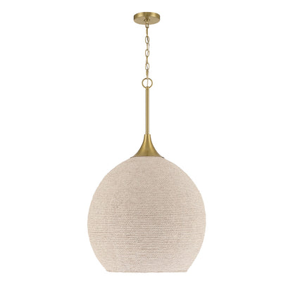 Craftmade Keira 3 Light Pendant, Satin Brass/White