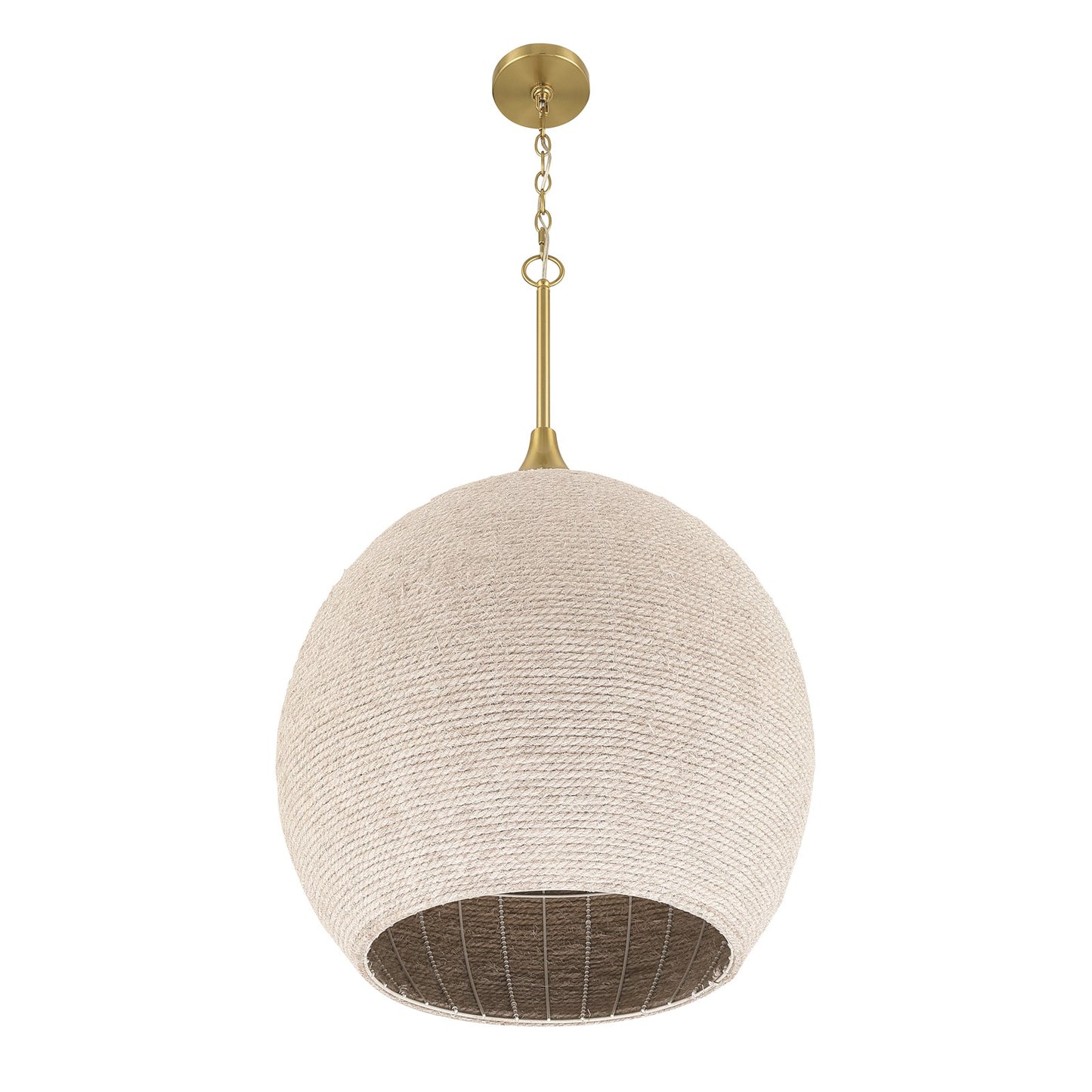 Craftmade Keira 3 Light Pendant, Satin Brass/White