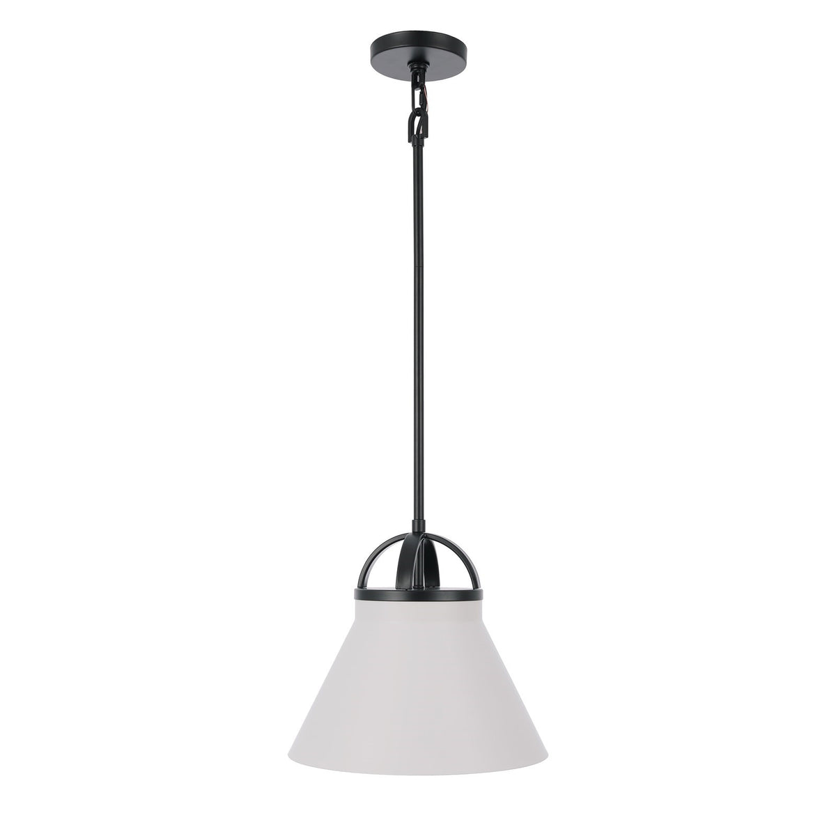 Craftmade Maggio 12in 1-Light Pendant | Industrial Flat Black and Glass | Kitchen Island & Dining Room | 12 x 10.5 in | Model 61591-FB