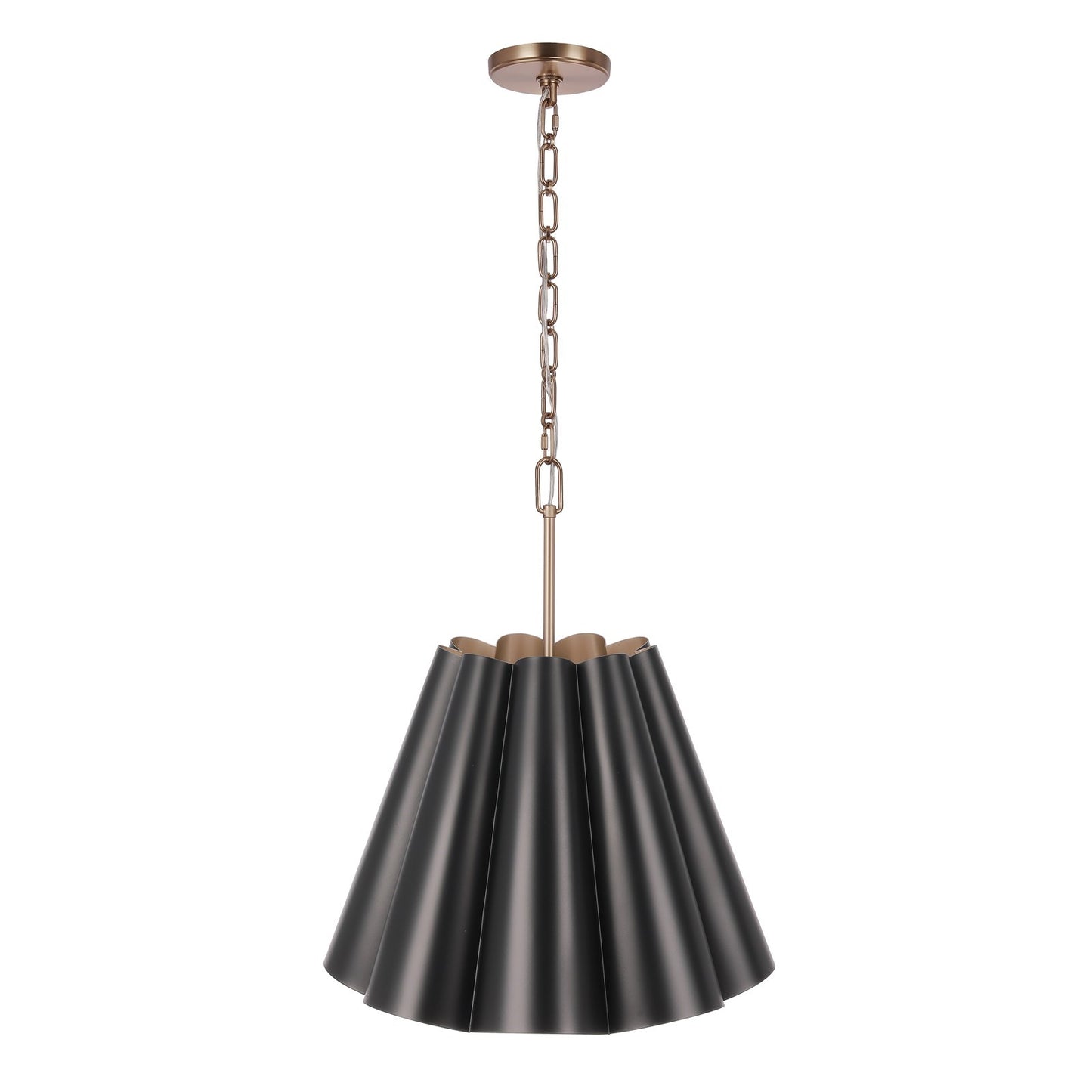 Craftmade Poppie 3 Lt 18" Pendant, Flat Black/Satin Brass