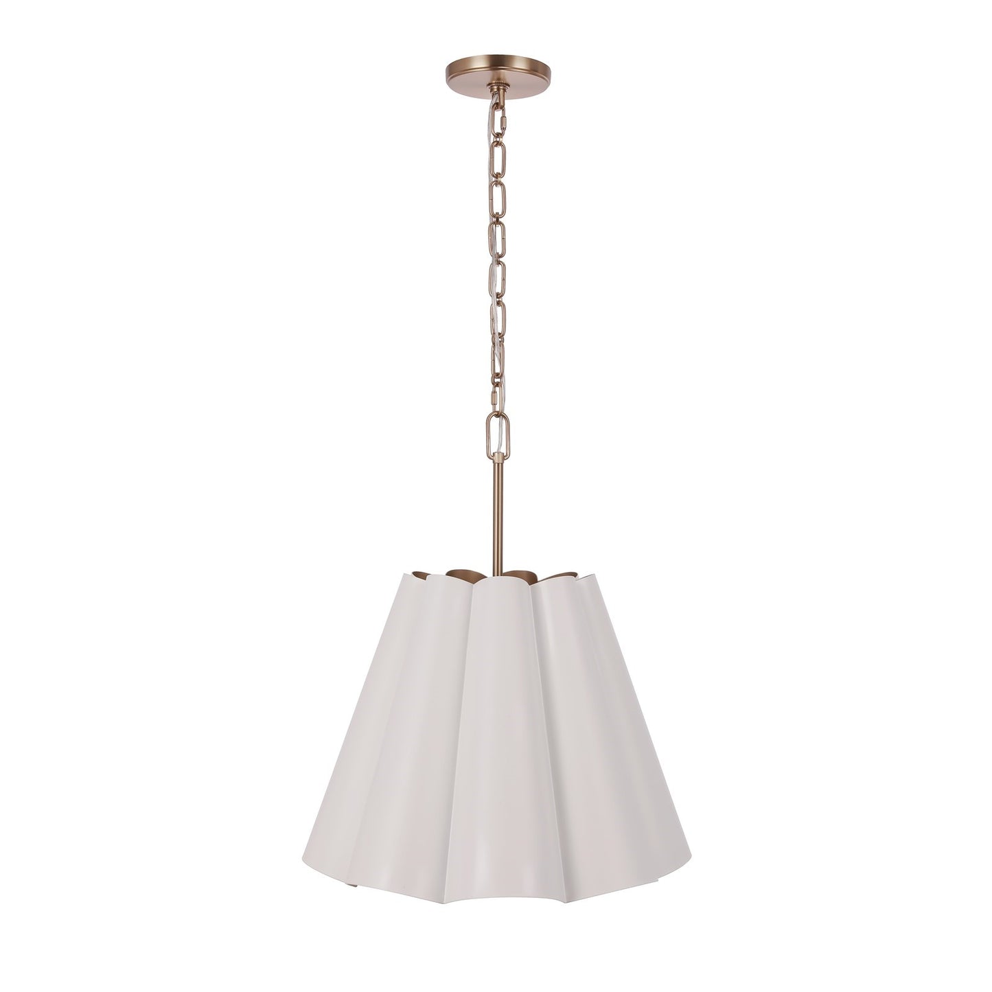 Craftmade Poppie 3 Lt 18" Pendant, White/Satin Brass