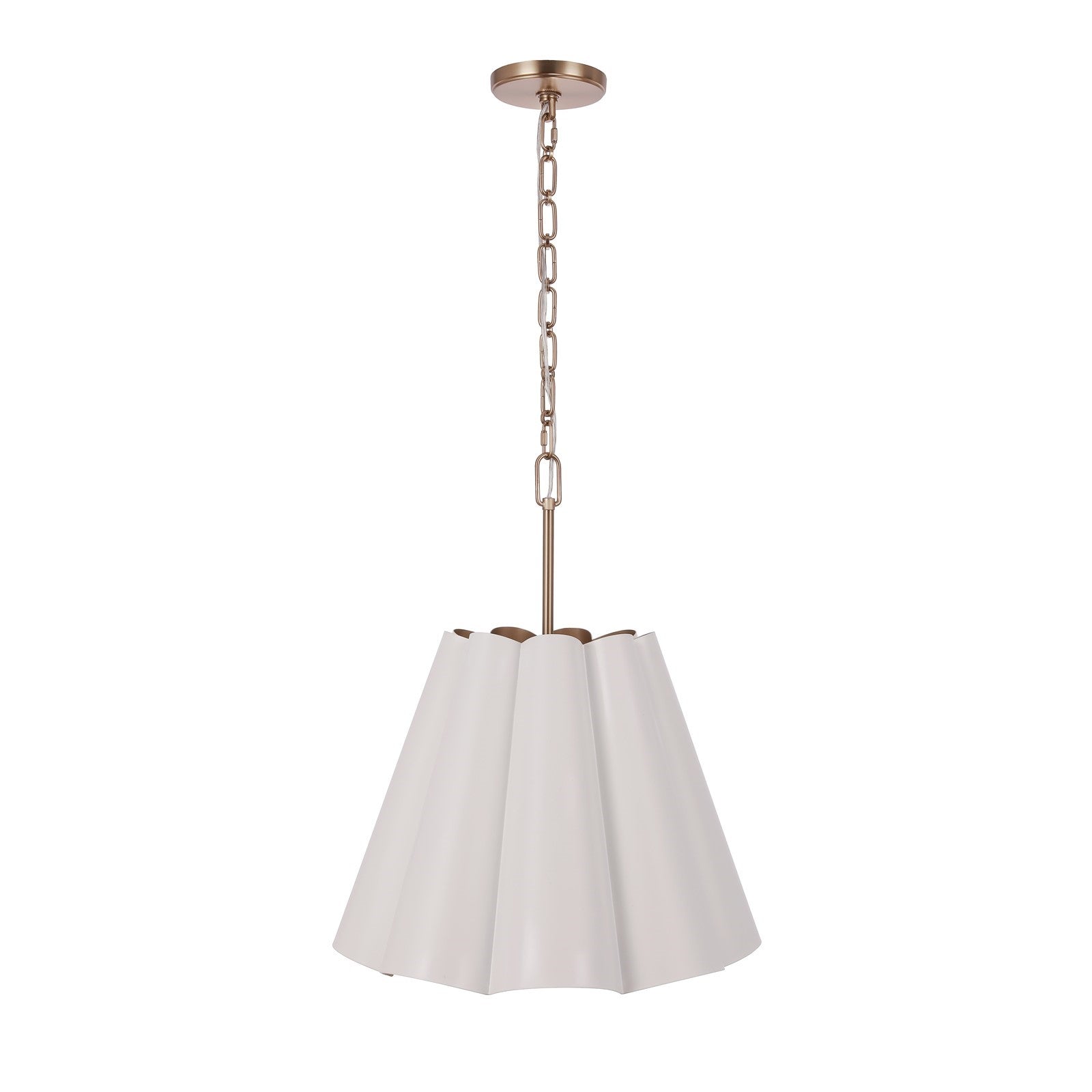 Craftmade Poppie 3 Lt 18" Pendant, White/Satin Brass