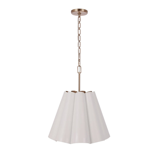 Craftmade Poppie 3 Lt 18" Pendant, White/Satin Brass