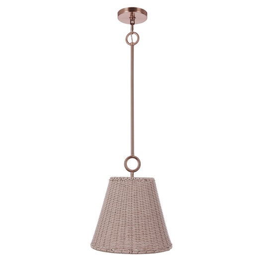 Craftmade Kirsten 1Lt 12" Pendant, Bronze (Wht, Bronze