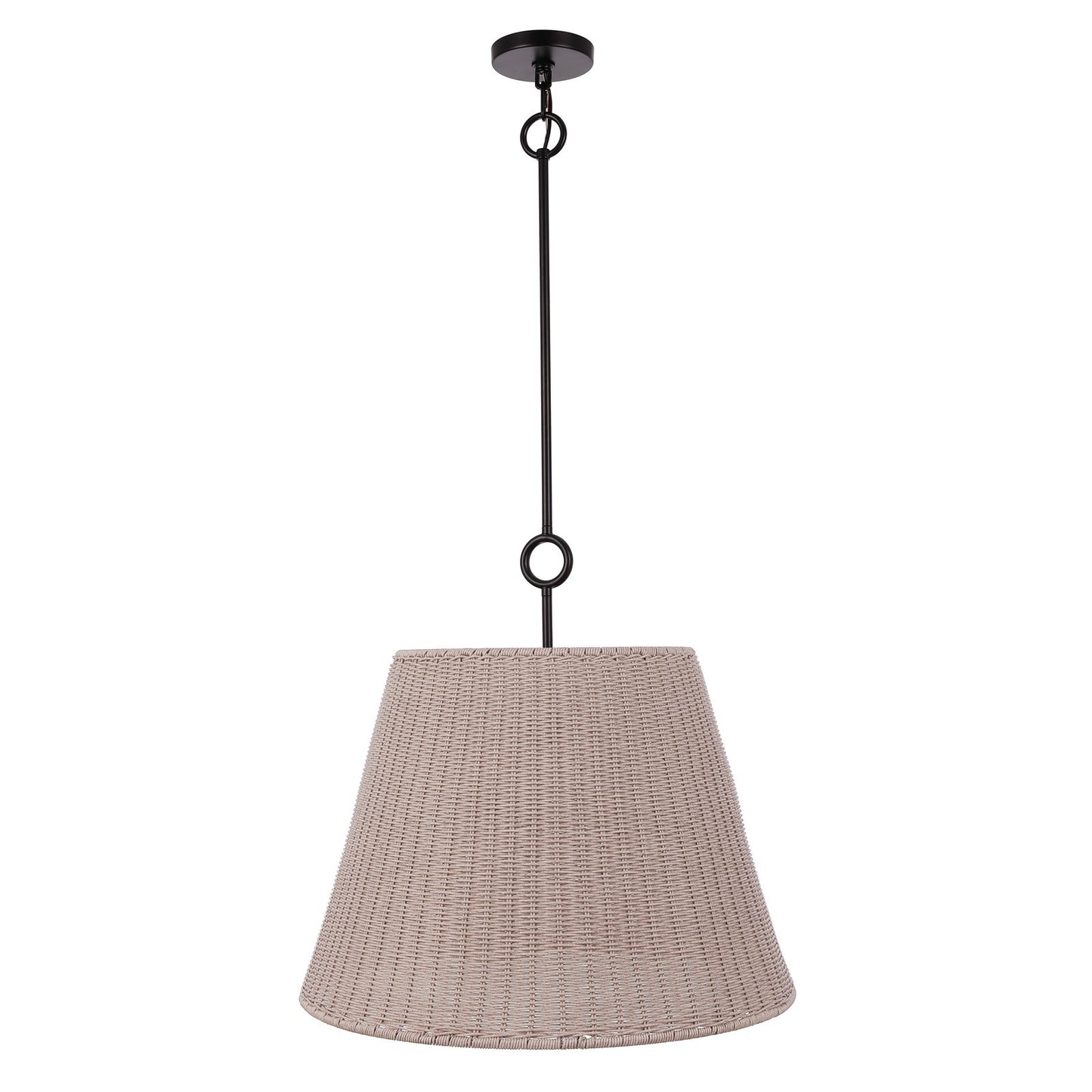 Craftmade Kirsten 3 Lt 24" Pendant, Black (Wht Rattan), Black