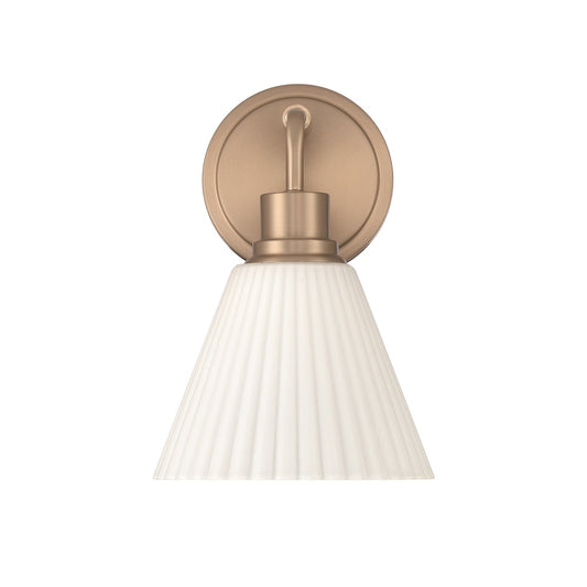 Craftmade Pleated II 1Lt Wall Sconce, Brz/Cased White, Bronze