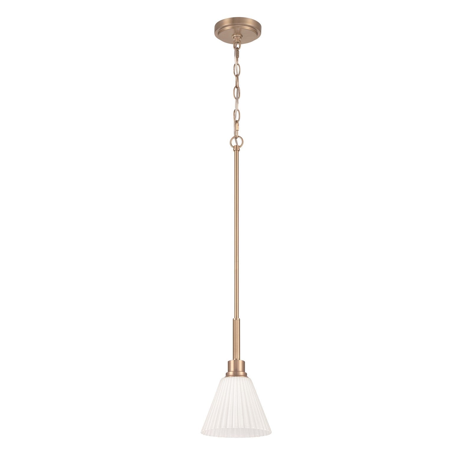 Craftmade Pleated II 1Lt Mini Pendant, Brz/Cased White Glass, Bronze