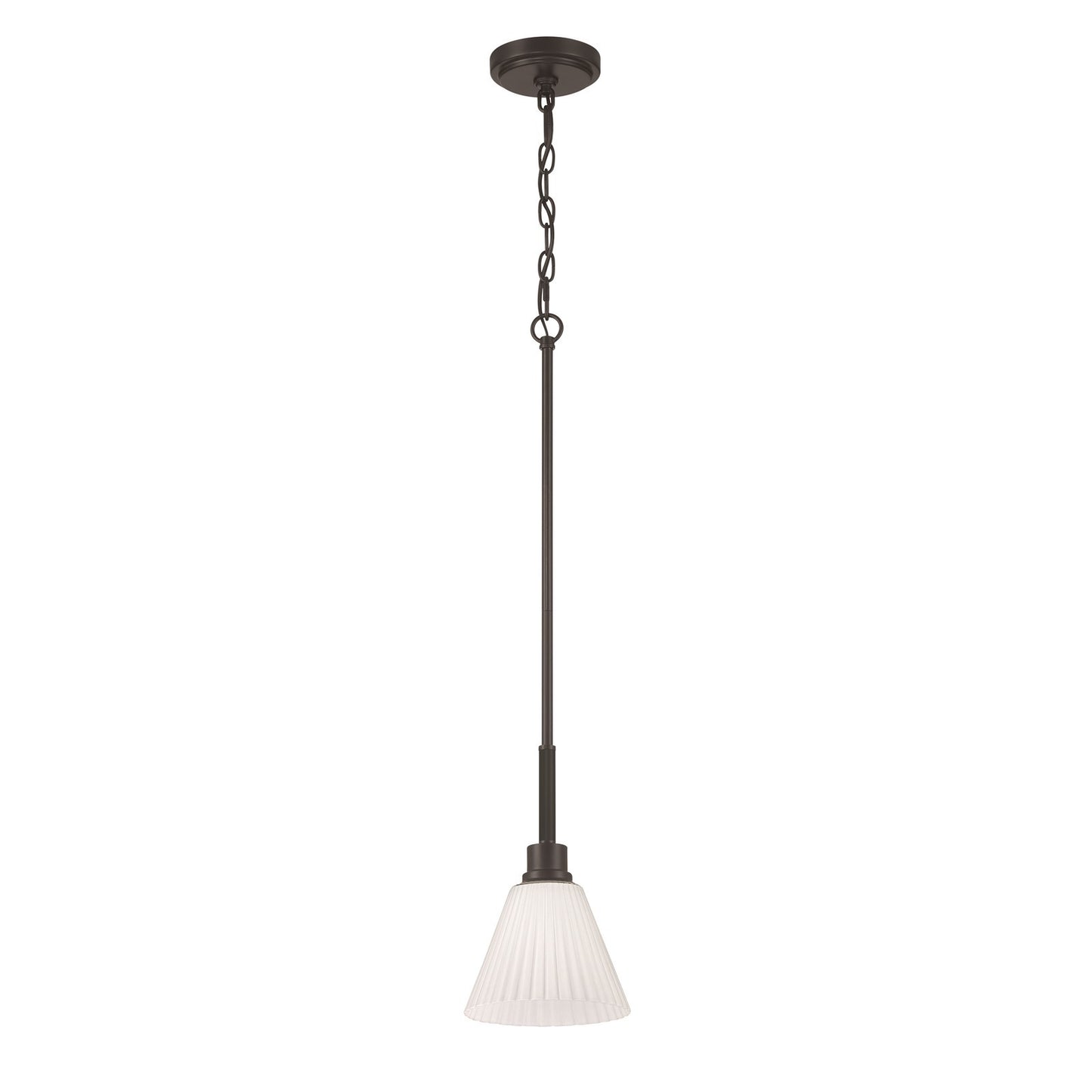 Craftmade Pleated II 1Lt Mini Pendant, Black (Cased White, Black