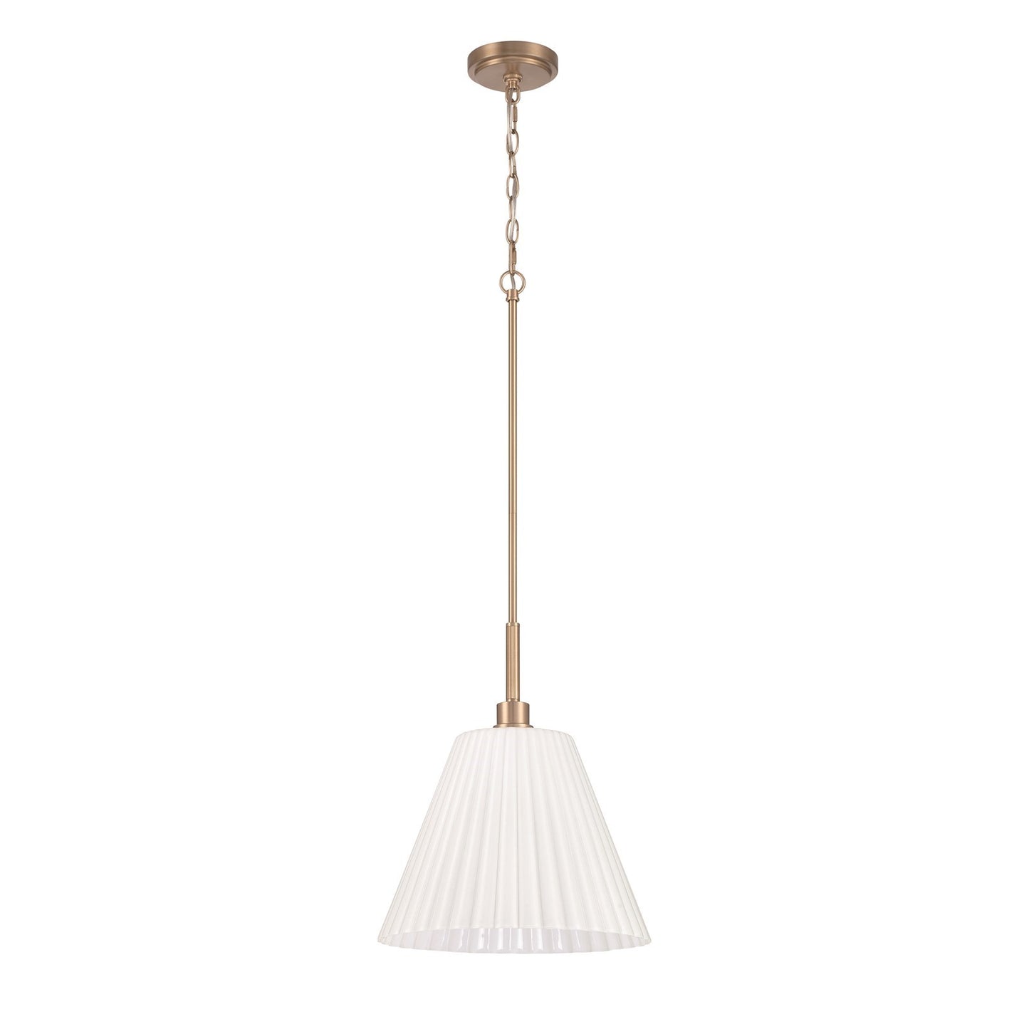 Craftmade Pleated II 1Lt 17.5" Pendant, Brz/Cased White, Bronze