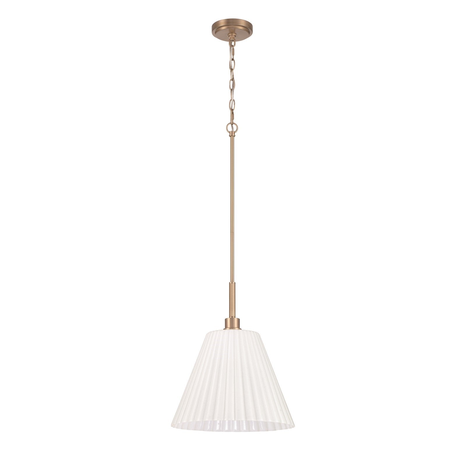 Craftmade Pleated II 1Lt 17.5" Pendant, Brz/Cased White, Bronze