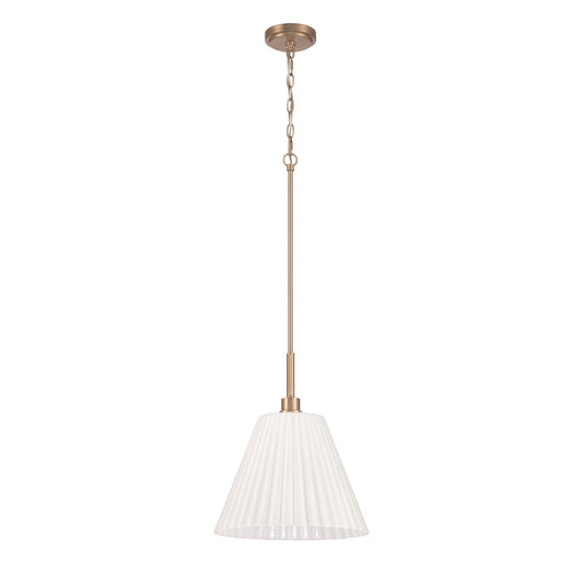 Craftmade Pleated II 1Lt 17.5" Pendant, Brz/Cased White, Bronze