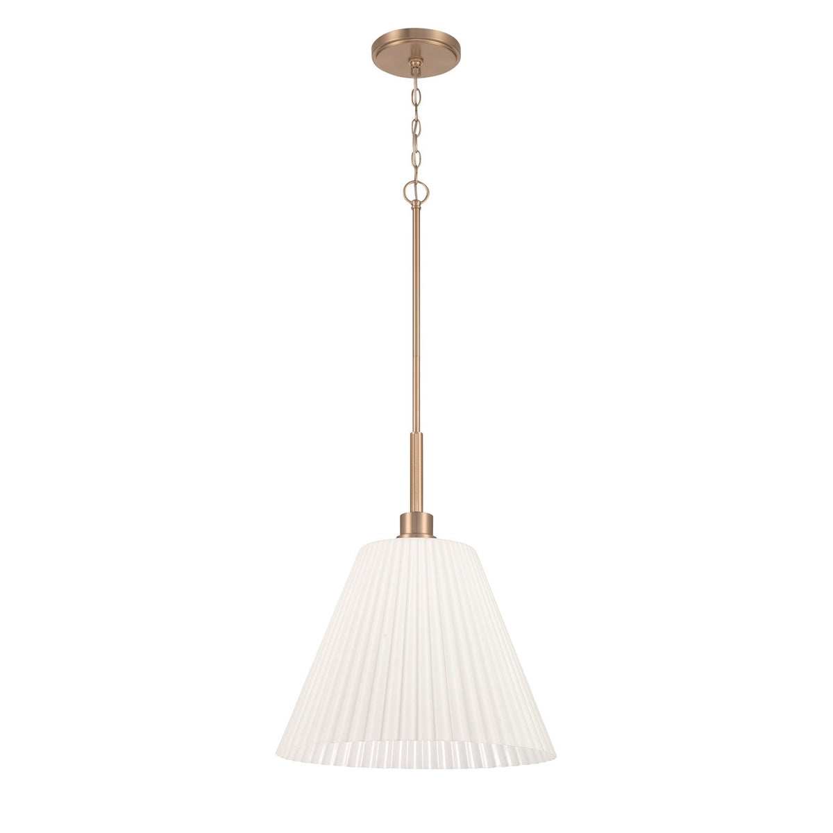 Craftmade Pleated II 20in 1-Light Pendant | Contemporary Premium Bronze and Cased White Glass | Kitchen Island & Dining Room | Model 62393-CPZ