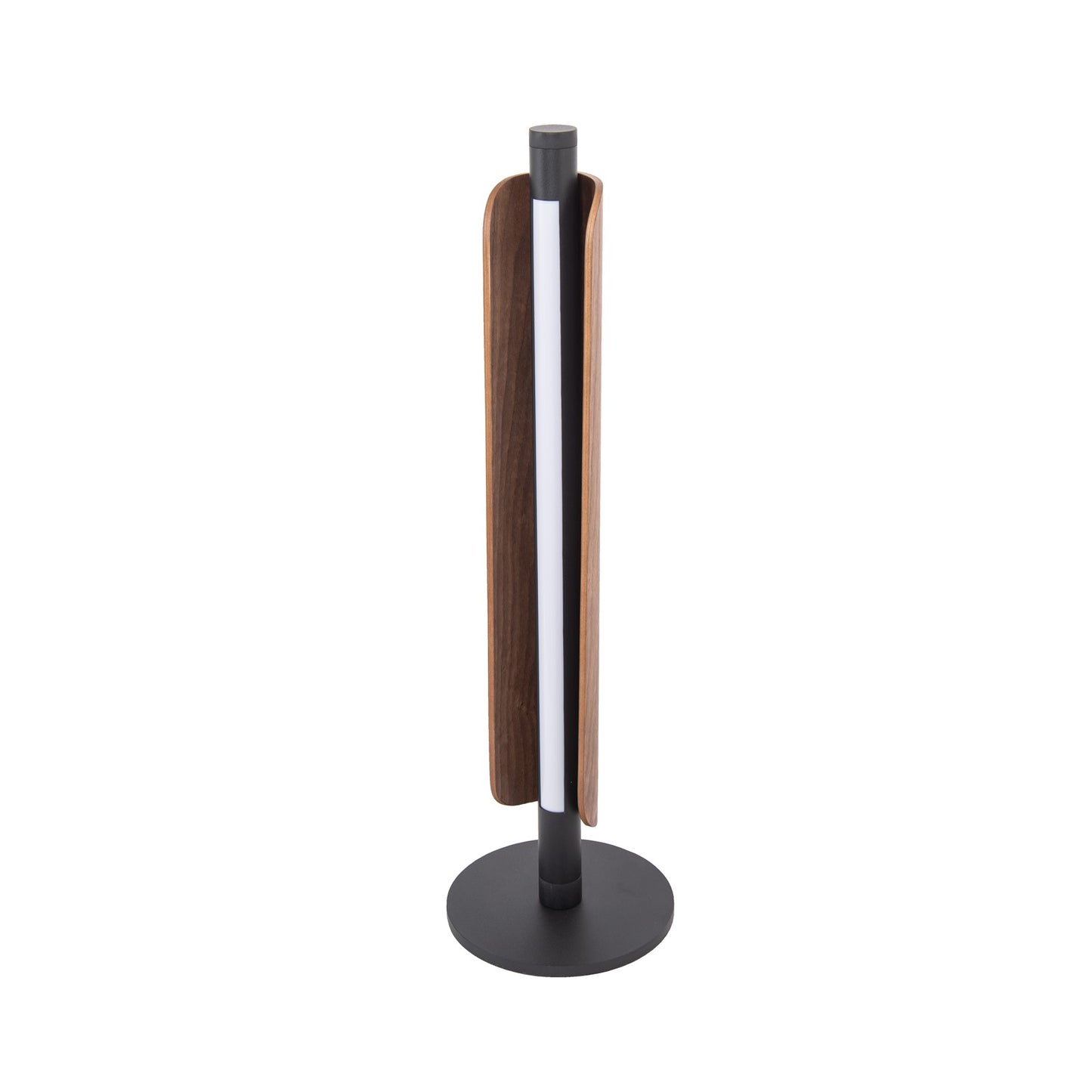 Craftmade Cameron 1 Light Table Lamp, Flat Black/Walnut
