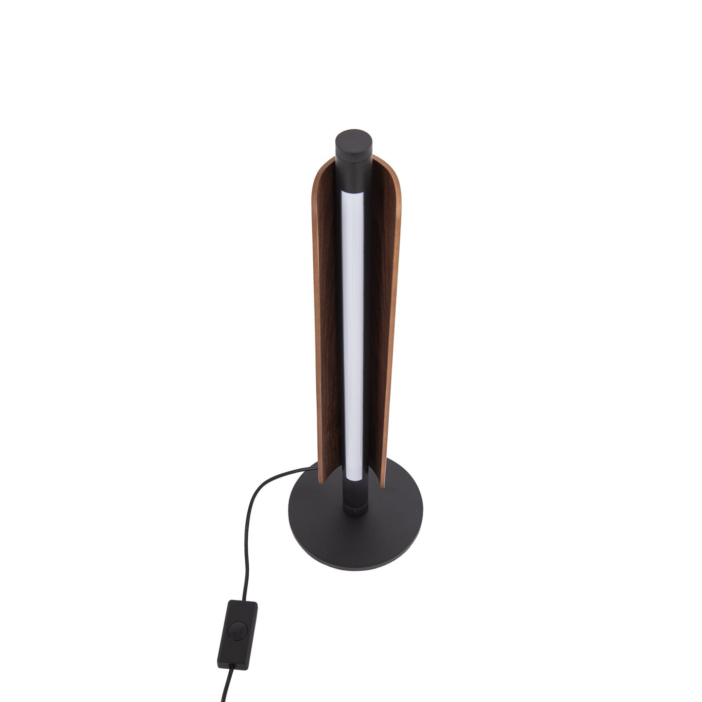 Craftmade Cameron 1 Light Table Lamp, Flat Black/Walnut