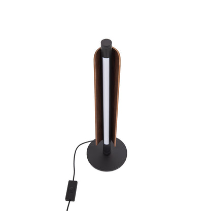 Craftmade Cameron 1 Light Table Lamp, Flat Black/Walnut