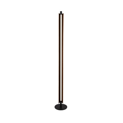 Craftmade Cameron 1 Light Floor Lamp, Flat Black/Walnut