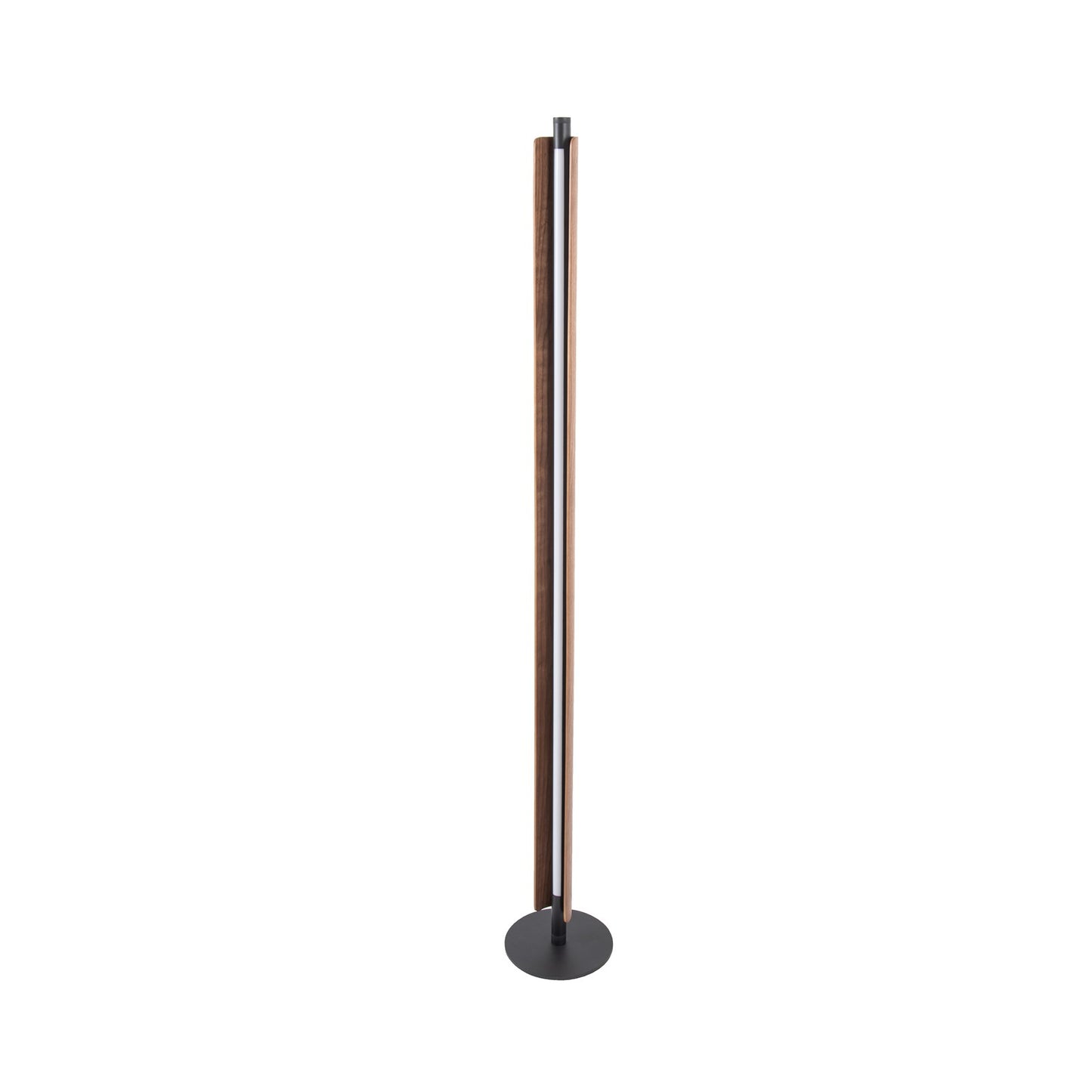 Craftmade Cameron 1 Light Floor Lamp, Flat Black/Walnut