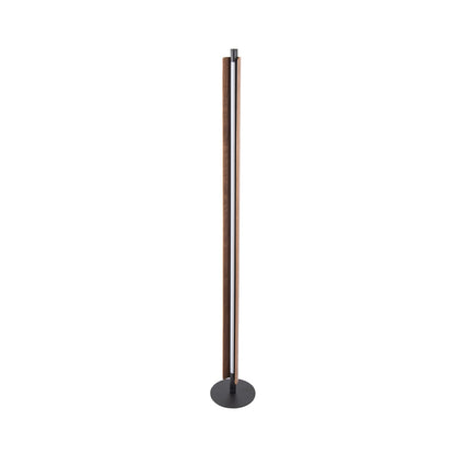 Craftmade Cameron 1 Light Floor Lamp, Flat Black/Walnut