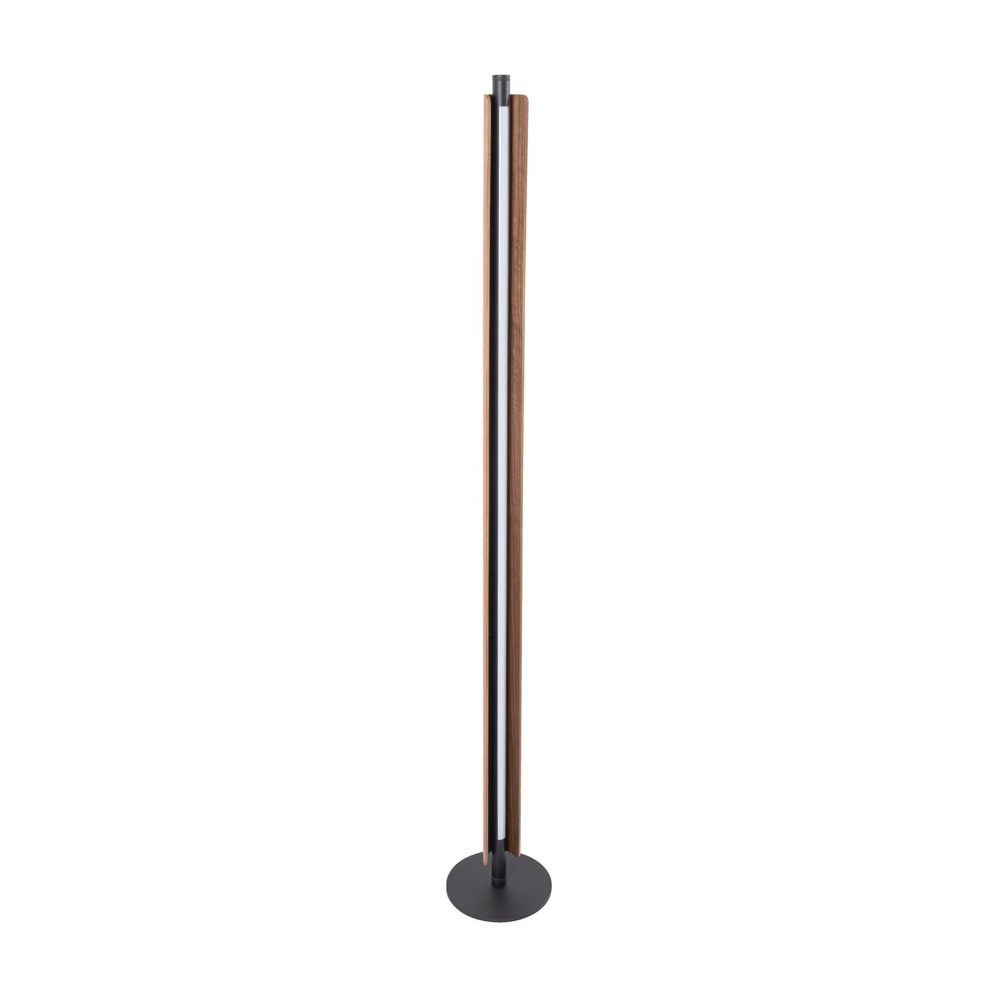 Craftmade Cameron 1 Light Floor Lamp, Flat Black/Walnut