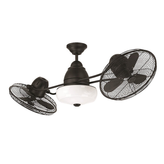 Craftmade Bellows II 2 Light 48" Ceiling Fan Light Kit, Black/White - BW248FB6