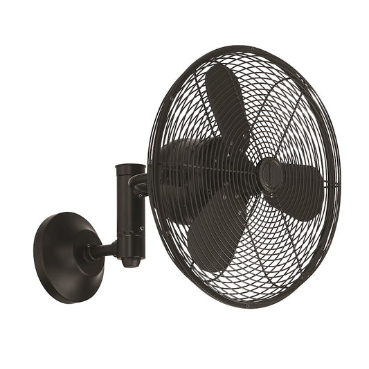 Craftmade Bellows IV 14" Wall Fan, Flat Black - BW414FB3