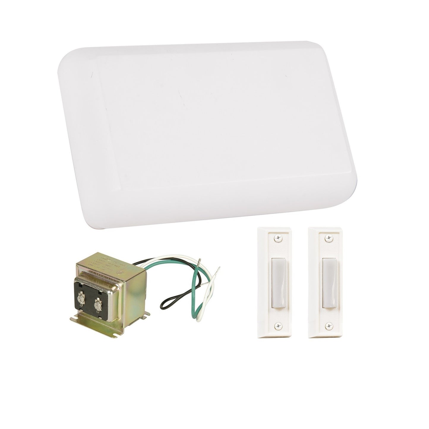 Craftmade Builder Chime Kit, 2 Illuminated,Buttons/T1630 Xfmr, White