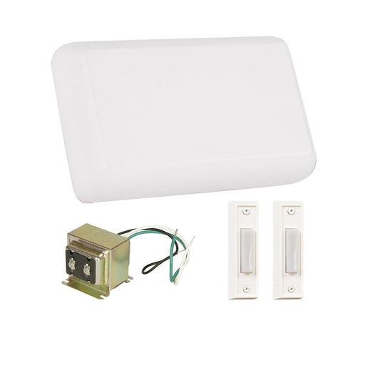 Craftmade Builder Chime Kit, 2 Illuminated,Buttons/T1630 Xfmr, White