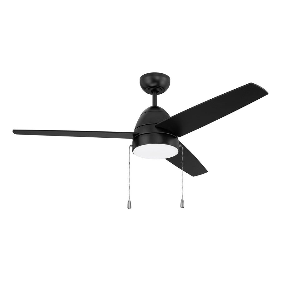 Craftmade Cozy 52" 3-Blade Ceiling Fan/Pull Chain, Black/Light Kit - CZY52FB3