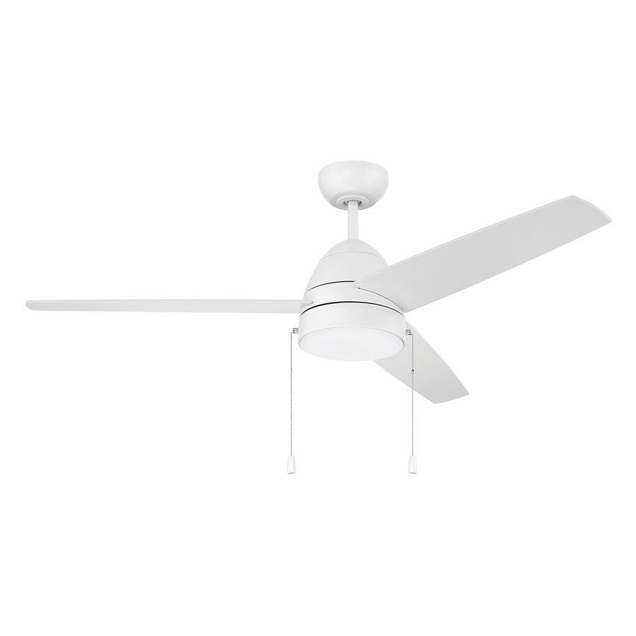Craftmade Cozy 52" 3-Blade Ceiling Fan/Pull Chain, White/Light Kit - CZY52W3