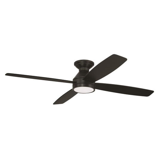 Craftmade DeMarco 52" 4-Blade Ceiling Fan, Black/Blk Blades;, Black