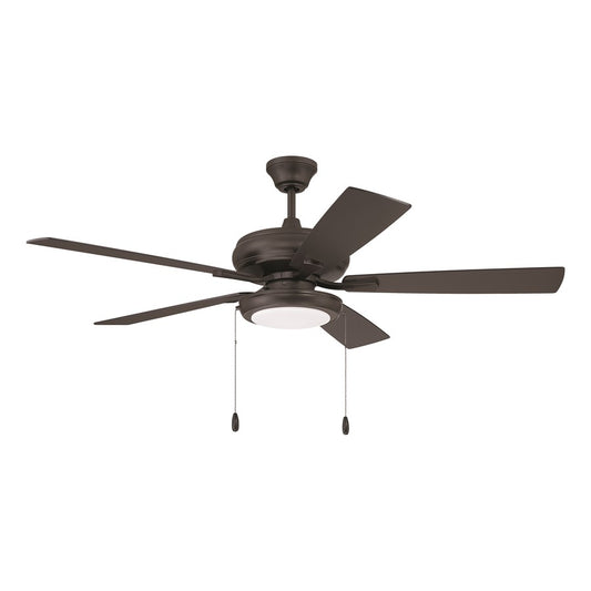 Craftmade Eos 52" 5-Blade Fan, BZ/WN/LED Pan Light Kit - ECF119CBZ5-CBZWLN
