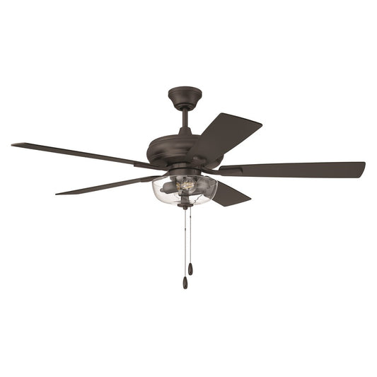 Craftmade Eos 52" 5-Blade Clear 2Lt Bowl Ceiling Fan, BZ/WN - ECF201CBZ5-CBZWLN
