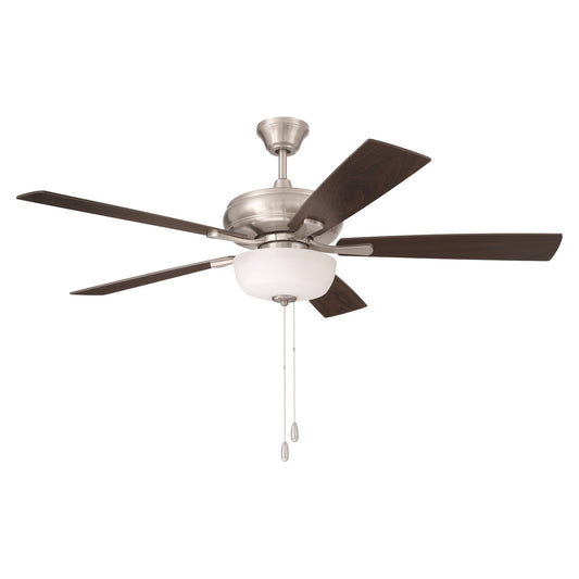 Craftmade Eos 52" 5-Blade Frost 2Lt, Brushed Polished Nickel