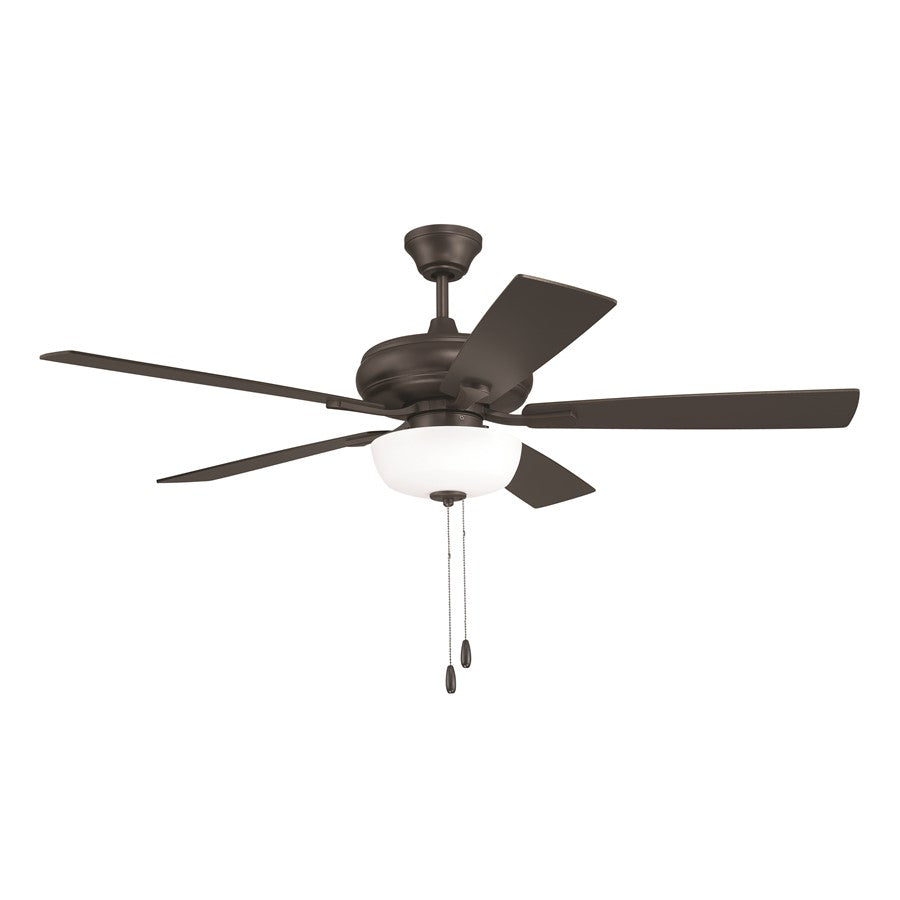Craftmade Eos 52" 5-Blade Frost 2Lt Bowl Ceiling Fan, BZ/WN - ECF211CBZ5-CBZWLN
