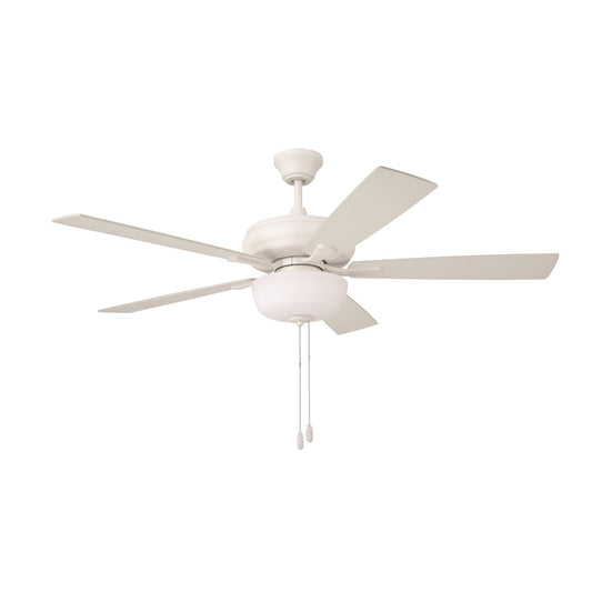 Craftmade Eos 52" 5-Blade Frost 2Lt Bowl Ceiling Fan, White