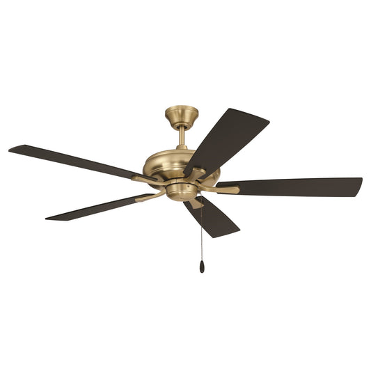 Craftmade Eos 52" 5-Blade Ceiling Fan, Brs/Blk, Satin Brass