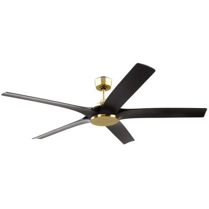 Craftmade Fonz 65" 1 Light Ceiling Fan with 5-Blades, Satin Brass