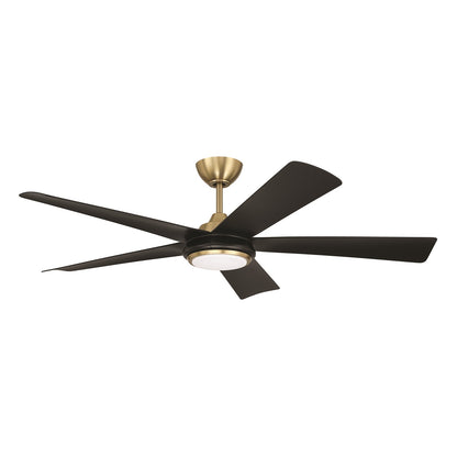 Craftmade Frye 52" 5-Blade 1 Light Ceiling Fan, Satin Brass - FRY52SBFB5