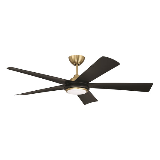Craftmade Frye 52" 5-Blade 1 Light Ceiling Fan, Satin Brass - FRY52SBFB5